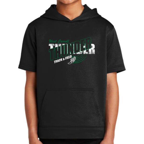West Carroll Thunder Track 2026 - Youth Sport Wick ® Fleece Short Sleeve Hooded Pullover Thumbnail