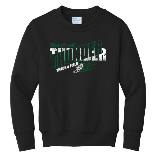 West Carroll Thunder Track 2026 - Youth Core Fleece Crewneck Sweatshirt Thumbnail